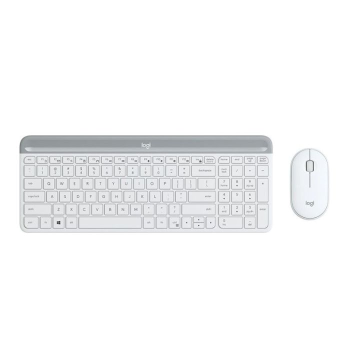 Комплект безжична клавиатура и мишка Logitech Combo MK470 Slim  бели