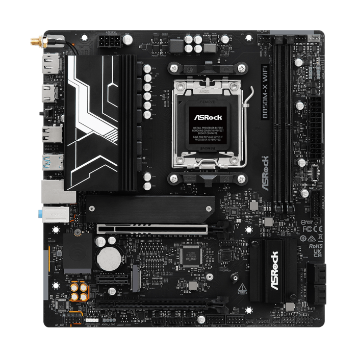 Дънна платка ASRock B850M-X WiFi R2.0 sAM5 2xDDR5 2.5Glan WiFi mATX