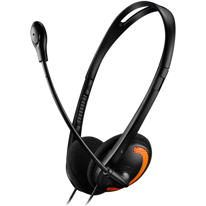 Слушалки с микрофон Canyon CNS-CHS01BO 1.8M кабел черно/оранжеви