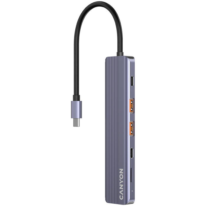 Докинг станция CANYON hub DS-17 6in1 4k USB-C Grey