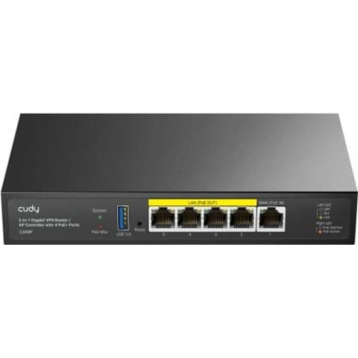 Рутер и access Point CUDY C200P 4xGigabit POE+PSU USB 3.0