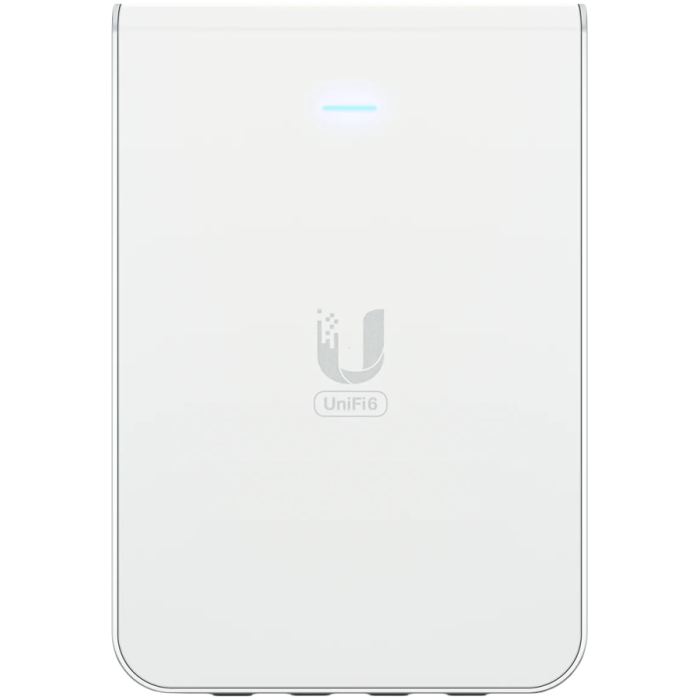 Точка за достъп UBIQUITI UniFi6 In-Wall. Wall-mounted WiFi 6 access point with a built-in PoE switch.