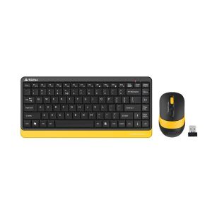 Комплект клавиатура и мишка A4TECH Fstyler F1110 Безжичен Черен/Жълт