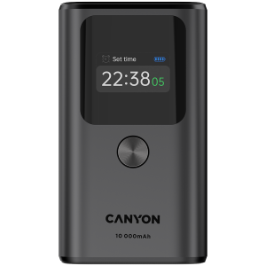 Външна батерия CANYON OnPower 130 TFT 10000 mAh PD30W Dark Grey