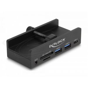 Външен HUB USB 3-порта 5 Gbps 2xUSB-A 1xUSB-C четец на карти с 2 слота