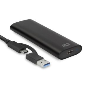 Кутия за диск M.2 ACT AC1615 USB-C+USB-A NVMe/ PCIe SSD