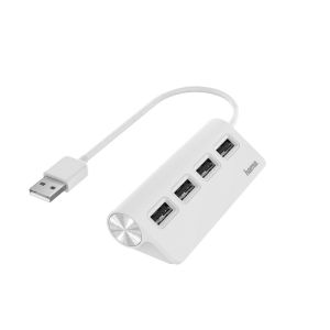 HUB USB 2.0 HAMA-200120 бял 480Mbit/s 4 портов