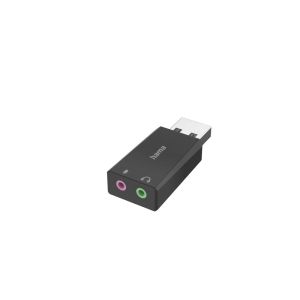 Външна звукова карта HAMA USB-А, 2 x 3.5 mm аудио жак, стерео