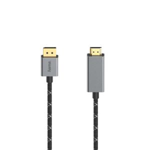 Кабел HAMA DisplayPort мъжко - HDMI мъжко Ultra-HD 4K@60Hz 1.5м Алуминий Позлатени конектори