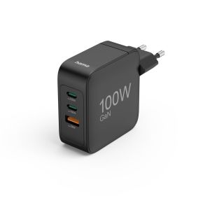 Бързо зарядно HAMA GaN 2x USB-C 1x USB-A PD 100 W черно