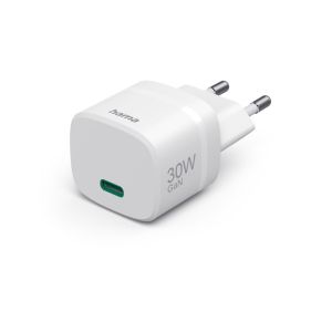 Зарядно устройство HAMA 30 W GaN USB-C PD/Qualcomm® Zero Standby бяло