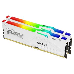 Памет Kingston FURY Beast White RGB 64GB(2x32GB) DDR5 6000MHz CL36 AMD EXPO KF560C36BWEAK2-64