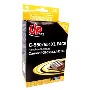 Консуматив Canon PGI-550 + CLI-551 BK/C/M/Y XL 1x25ml+4x15ml съвместим UPrint
