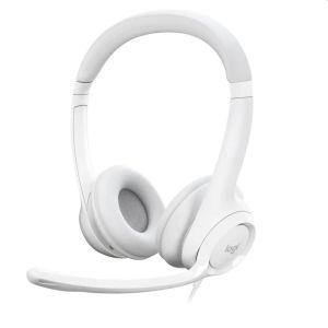 Слушалки с микрофон Logitech H390 USB Бял