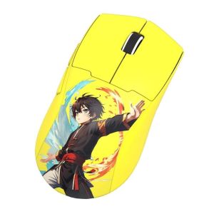 Геймърска мишка Redragon K1ng Max Anime M918AKB-PRO Безжична Bluetooth и кабелна - жълта
