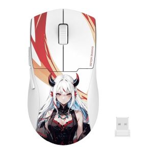 Геймърска мишка Redragon K1ng Max Anime M918AKG-PRO Безжична Bluetooth и кабелна - бяла