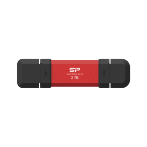 Външен SSD Silicon Power DS72 Red 2TB USB type-C & USB3.2 read/write up to 1050 / 850 MB/s